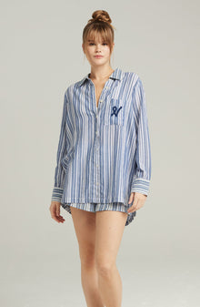  The Midi Shirt French Navy Stripe | Nightdresses | Nudea