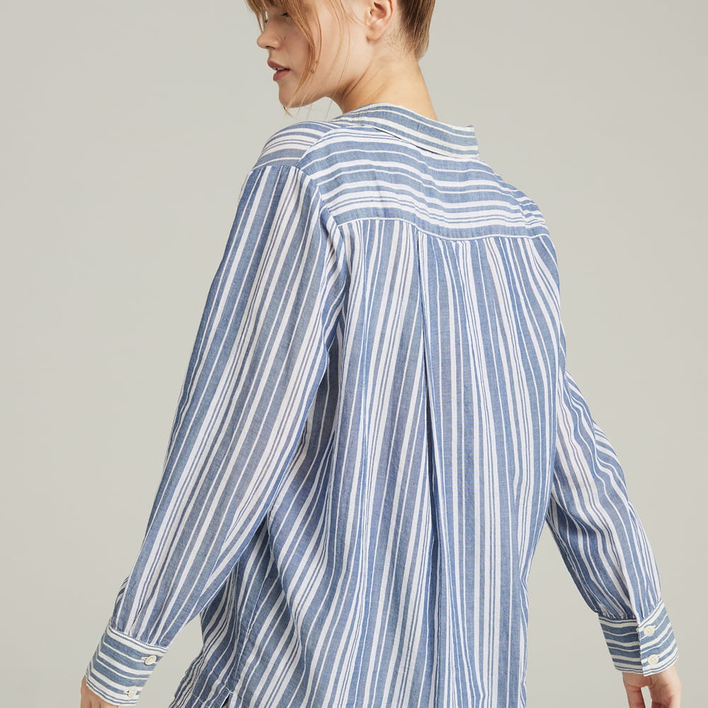 
                      
                        The Midi Shirt French Navy Stripe | Nightdresses | Nudea
                      
                    