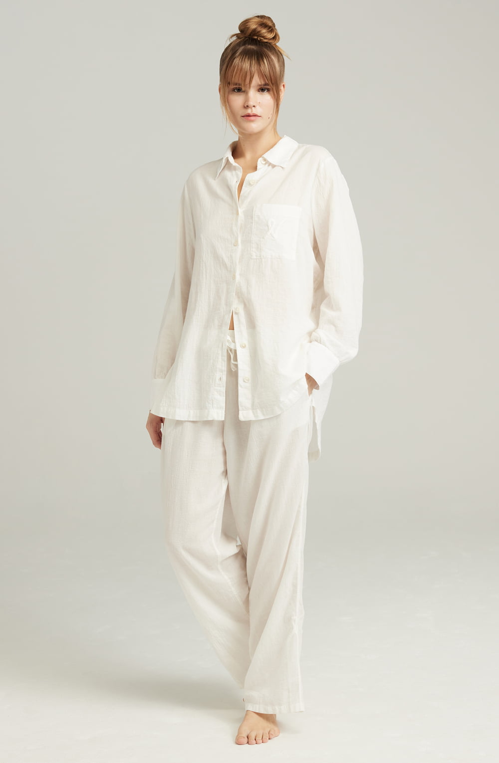 The Midi Shirt Organic Cotton White | Nightdresses | Nudea