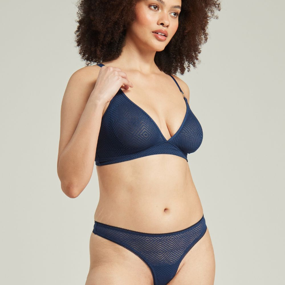 
                      
                        The Sheer Deco Barely There Thong Navy | Briefs &amp; Thongs | Nudea
                      
                    