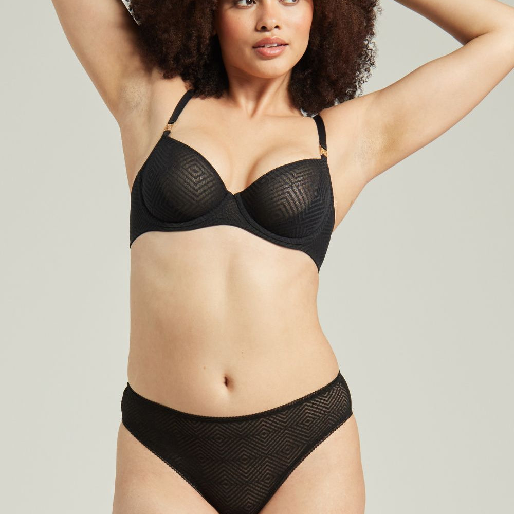 
                      
                        The Sheer Deco High Leg Brief Black | Briefs &amp; Thongs | Nudea
                      
                    