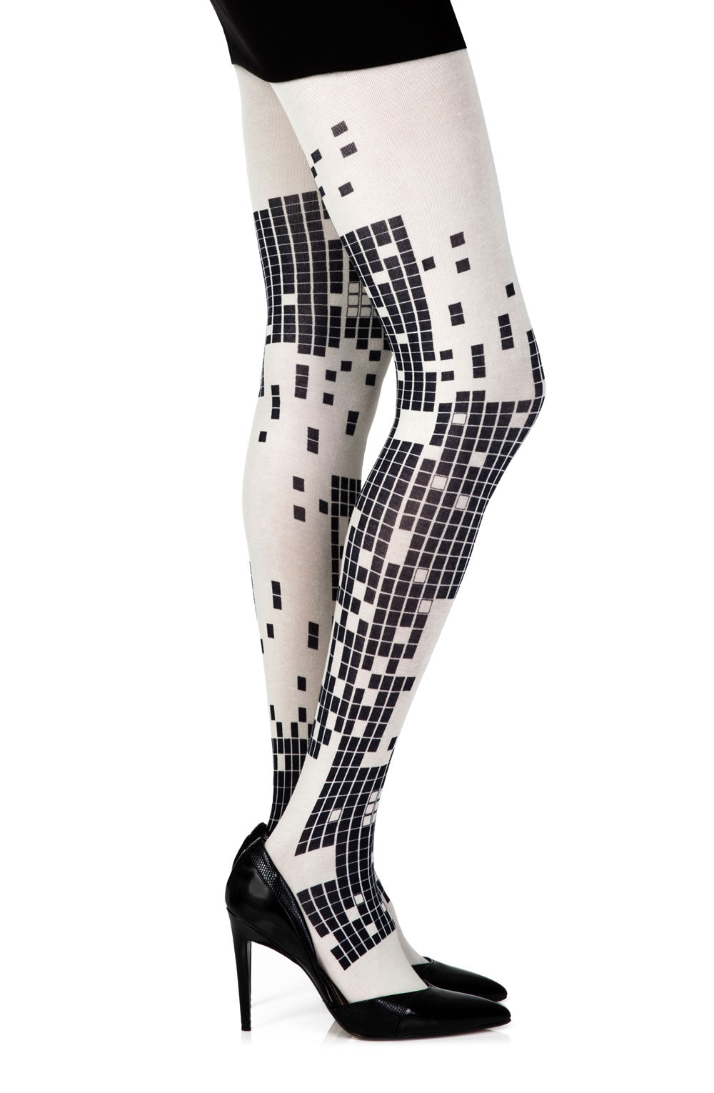 Zohara "Game Boy" Cream Print Tights | 100d, Tights | Zohara