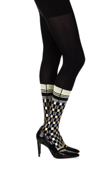  Zohara "Happy Socks" Black Print Tights | 100d, Hosiery | Zohara