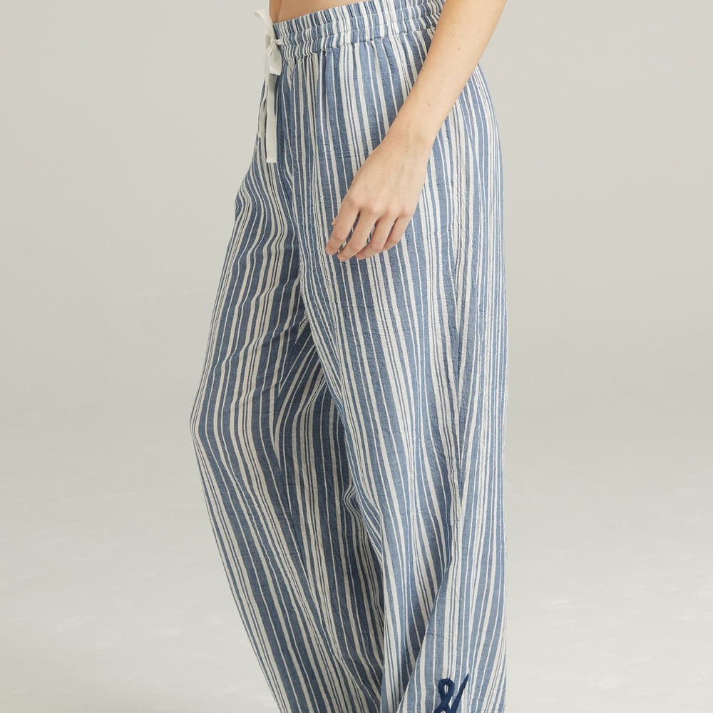 
                      
                        The Classic Trouser French Navy Stripe | Pyjamas | Nudea
                      
                    