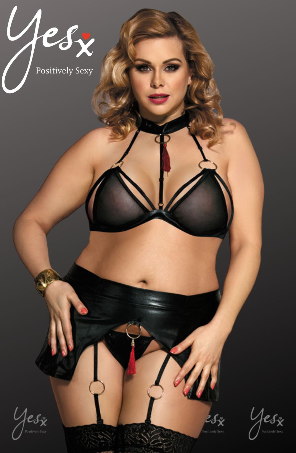 YesX YX823Q Bra Set Black | Lingerie Sets, PLUSL, yesxplus | YesX