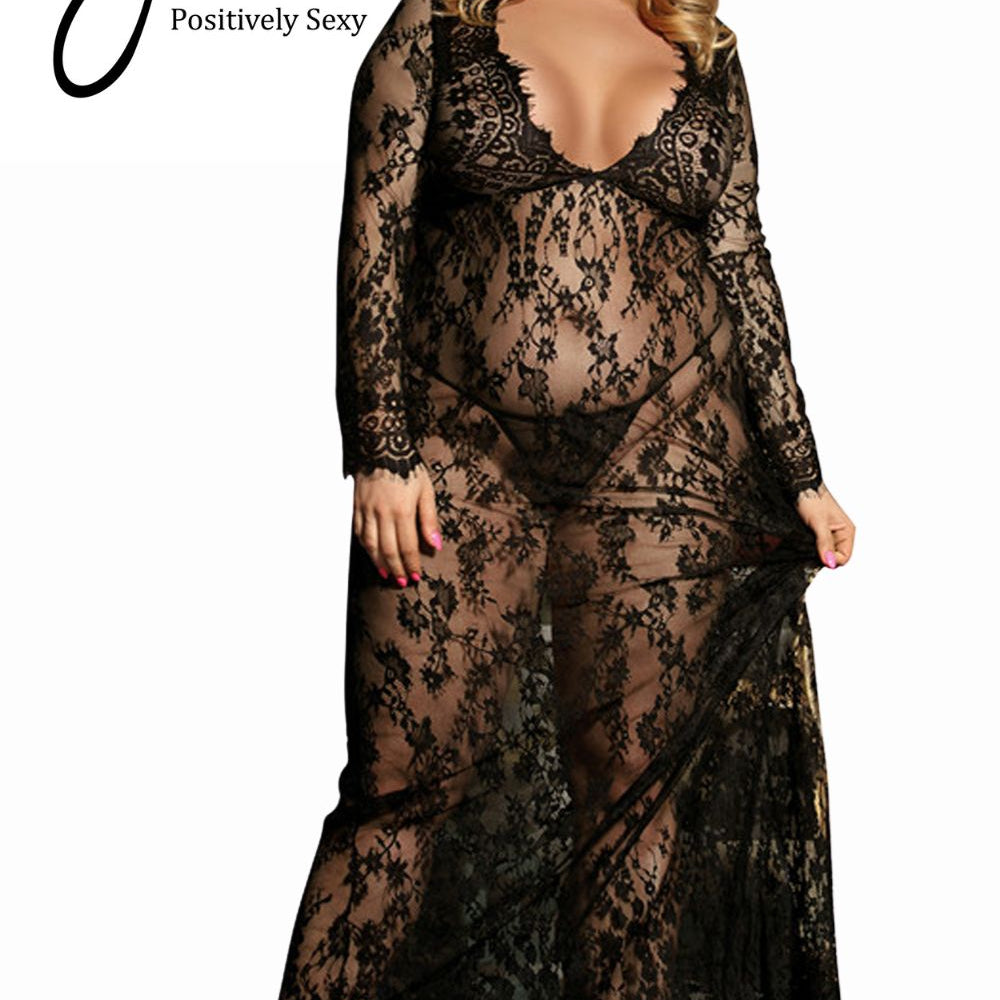 YesX YX826Q Long Gown & Thong | Nightwear | YesX