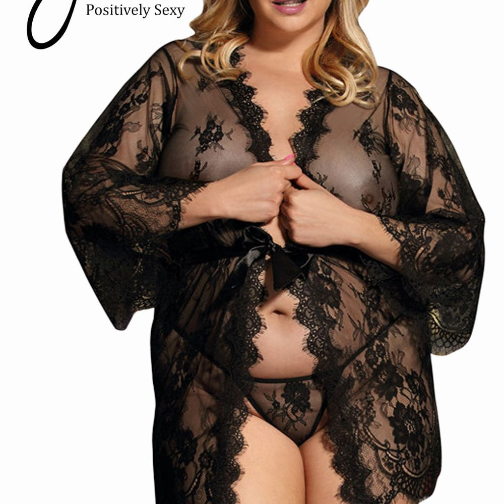
                      
                        YesX YX827Q Robe Set Black - Up to 6XL | Nightwear | YesX
                      
                    