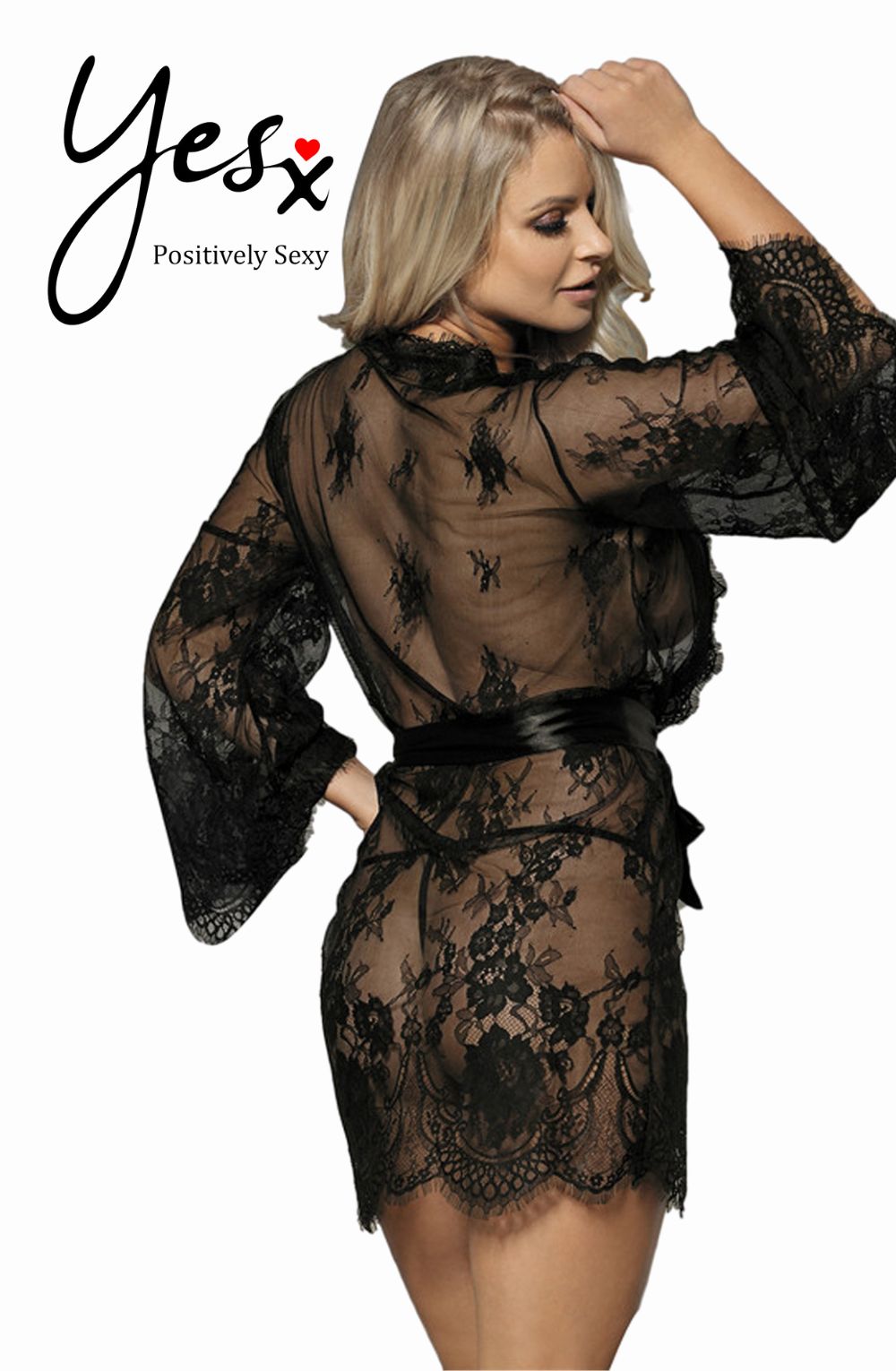 YesX YX827 Robe Set Black | Nightwear | YesX