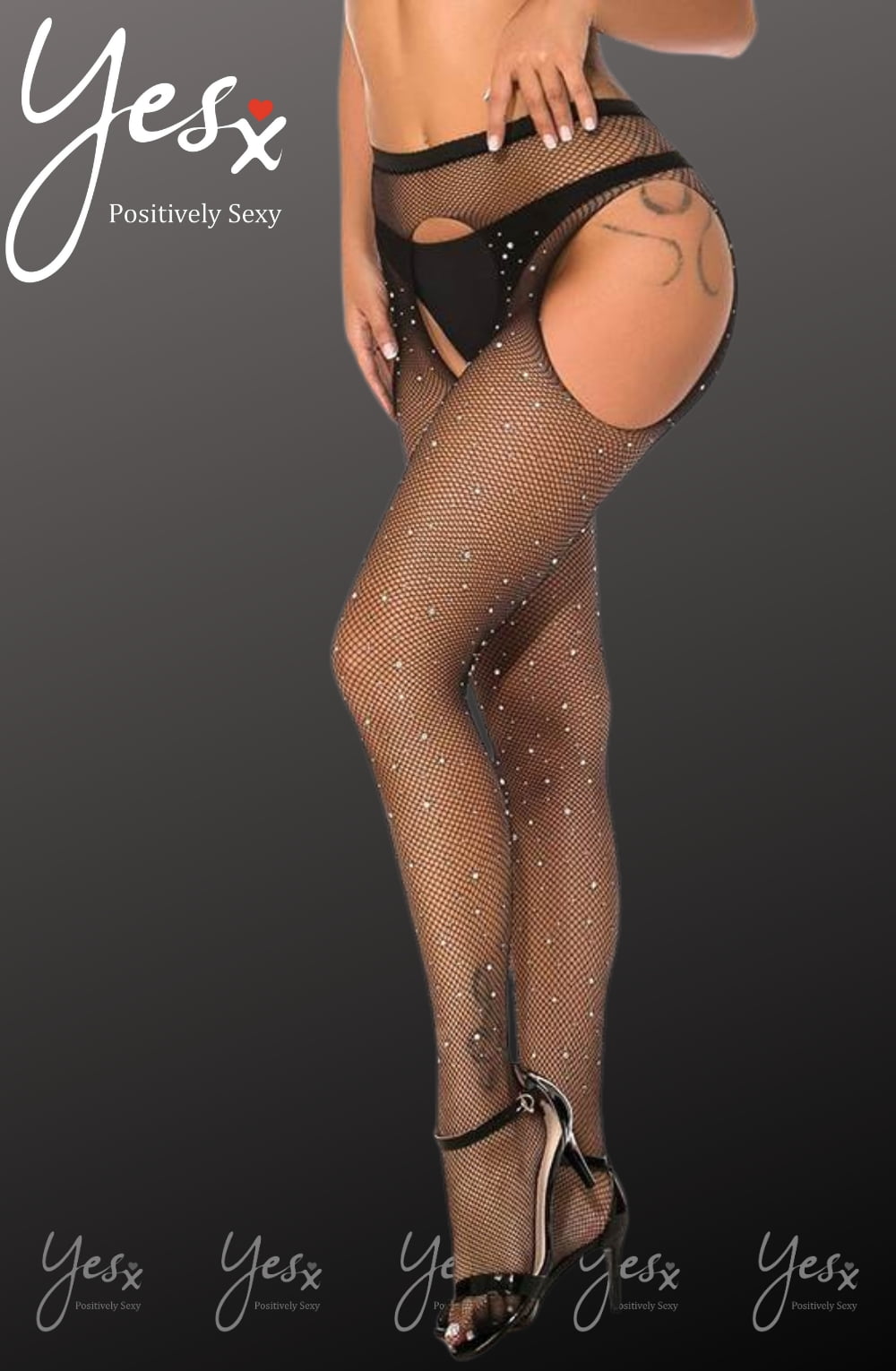 YesX YX850 Sparkly Fishnet Black | sparkf, Tights | YesX