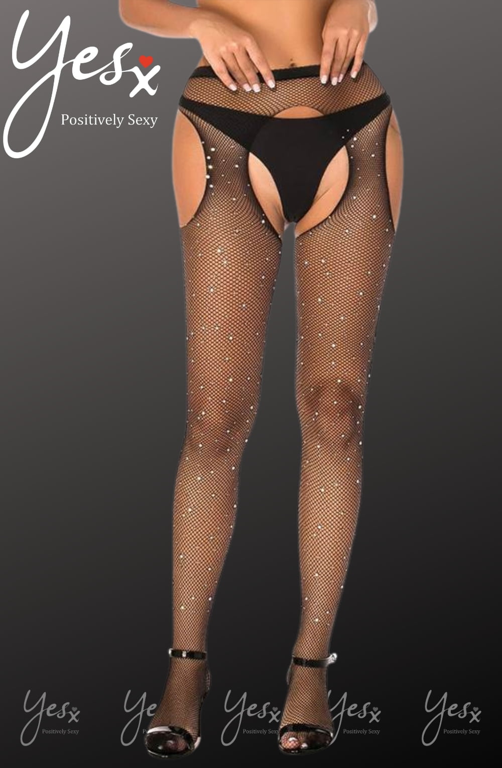 YesX YX850 Sparkly Fishnet Black | sparkf, Tights | YesX