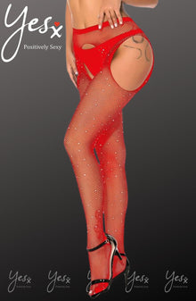  YesX YX852 Sparkly Fishnet Red | sparkf, Tights | YesX