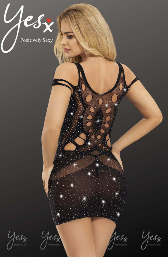 YesX YX853 Sparkly Black Dress | Dresses | YesX