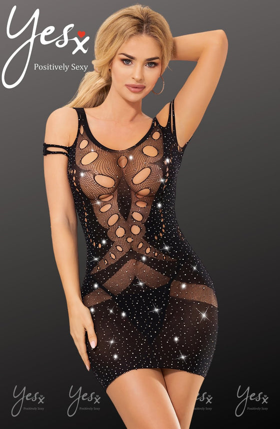 YesX YX853 Sparkly Black Dress | Dresses | YesX