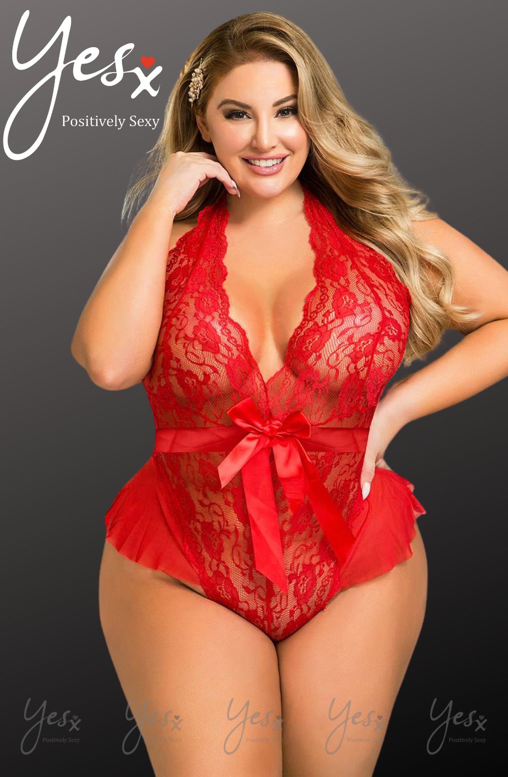 YesX YX856Q Hot Red Teddy | Lingerie Sets | YesX