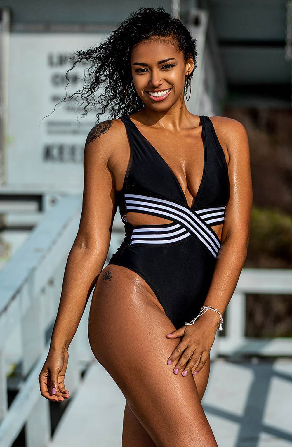 YesX YX980 One Piece Swimsuit Black | Swimwear | YesX