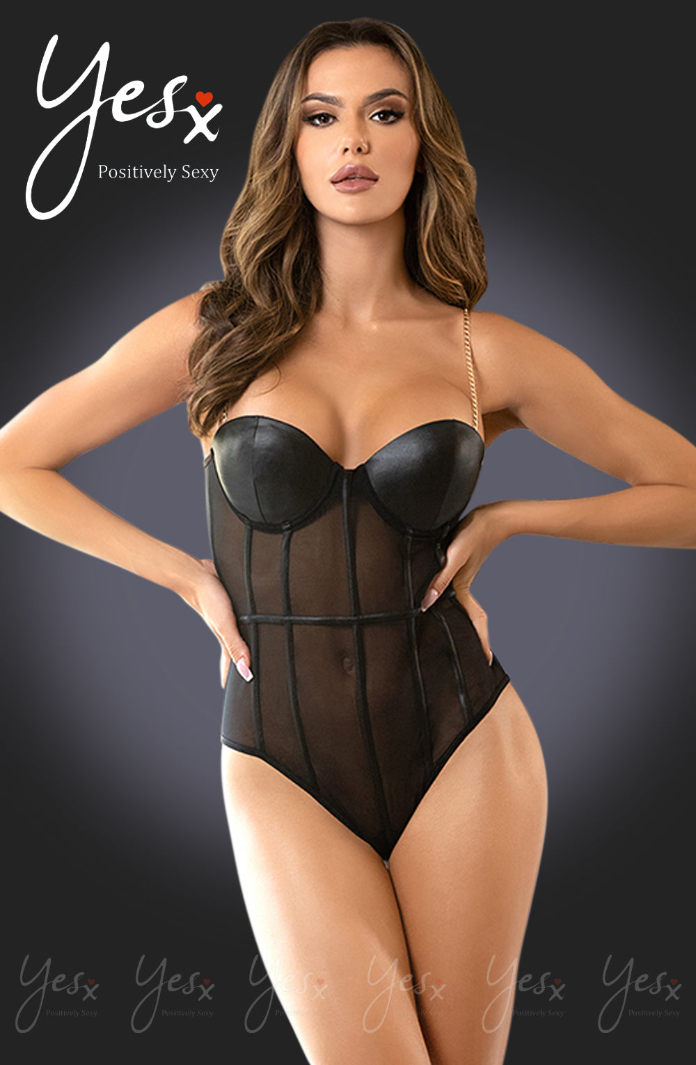 YesX YX988 Bodysuit Black | Bodies | YesX