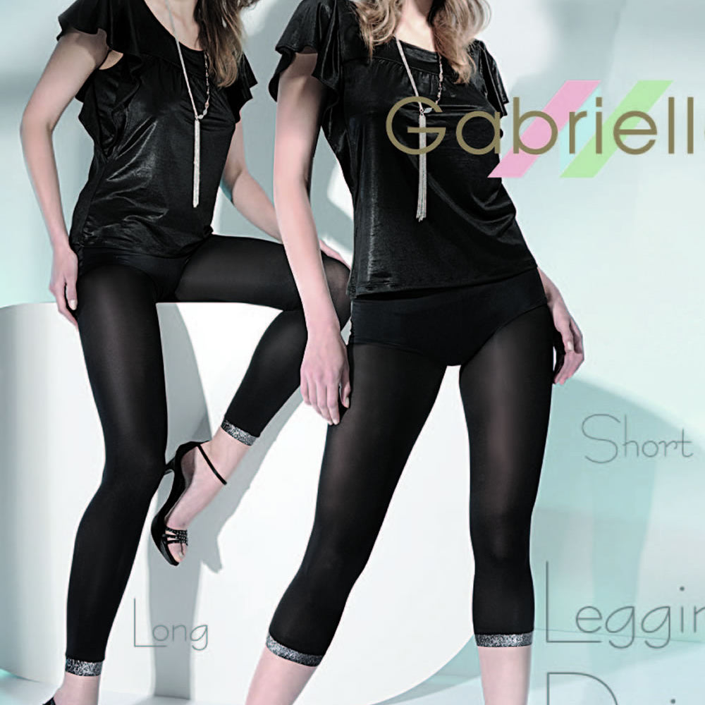 Gabriella Daisy Short Leggings Black | Hosiery | Gabriella