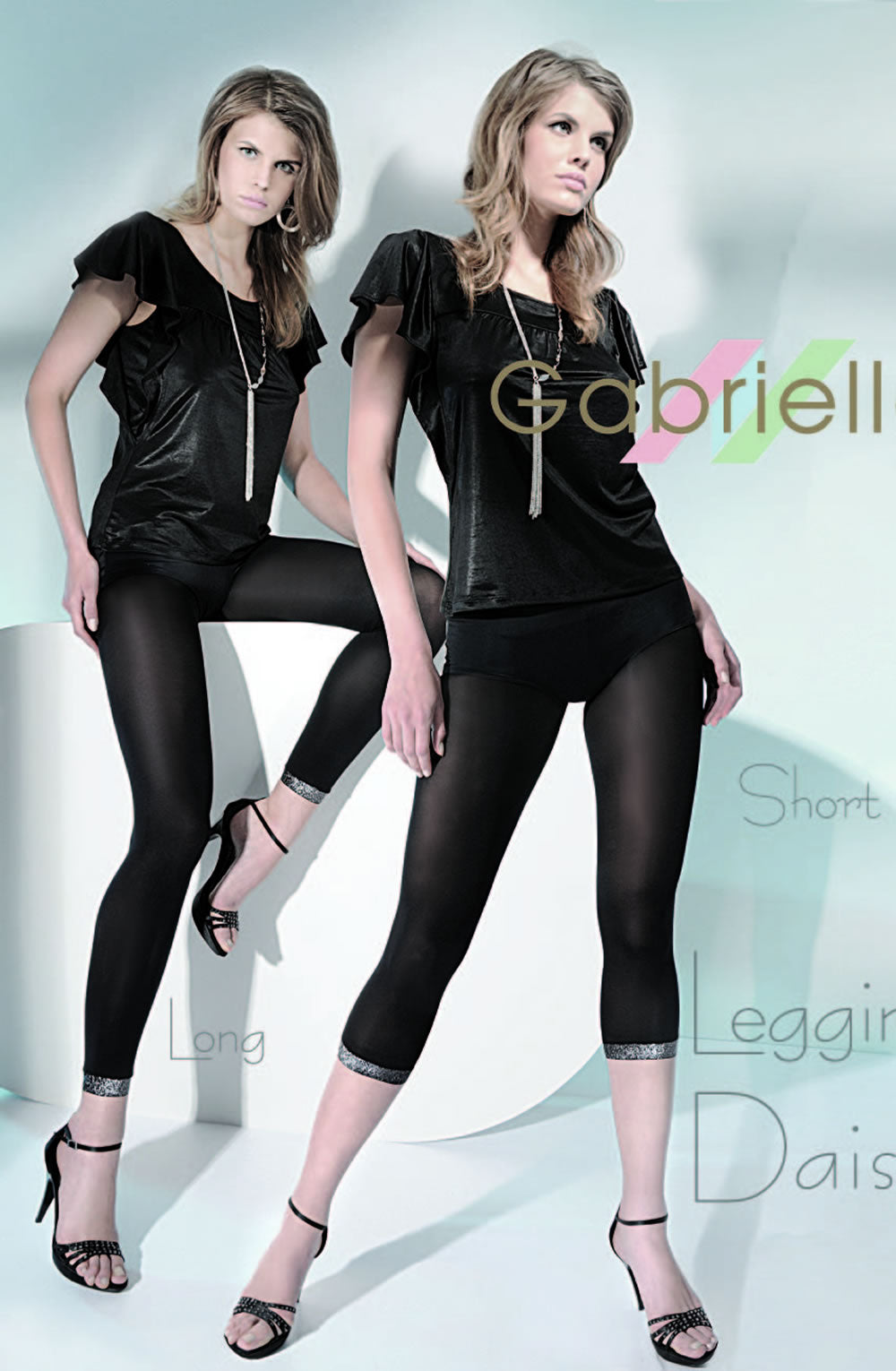 Gabriella Daisy Short Leggings Black | Hosiery | Gabriella