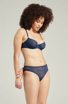 The Sheer Deco Lift Balcony Bra Navy Up to GG Cup | Lingerie Sets | Nudea