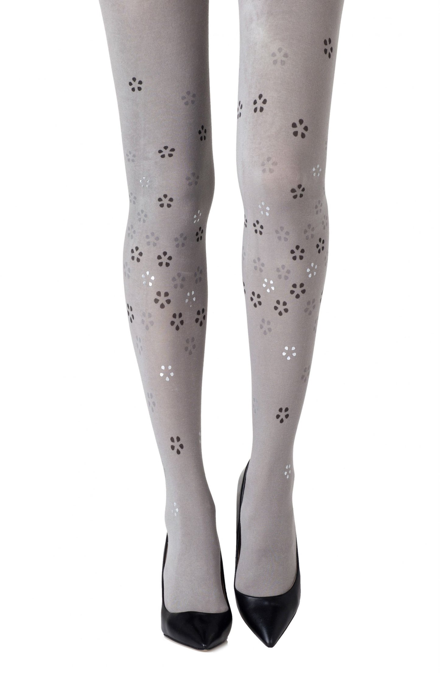 Zohara "Cherry Blossom Girl" Grey Tights | 100d, Tights | Zohara