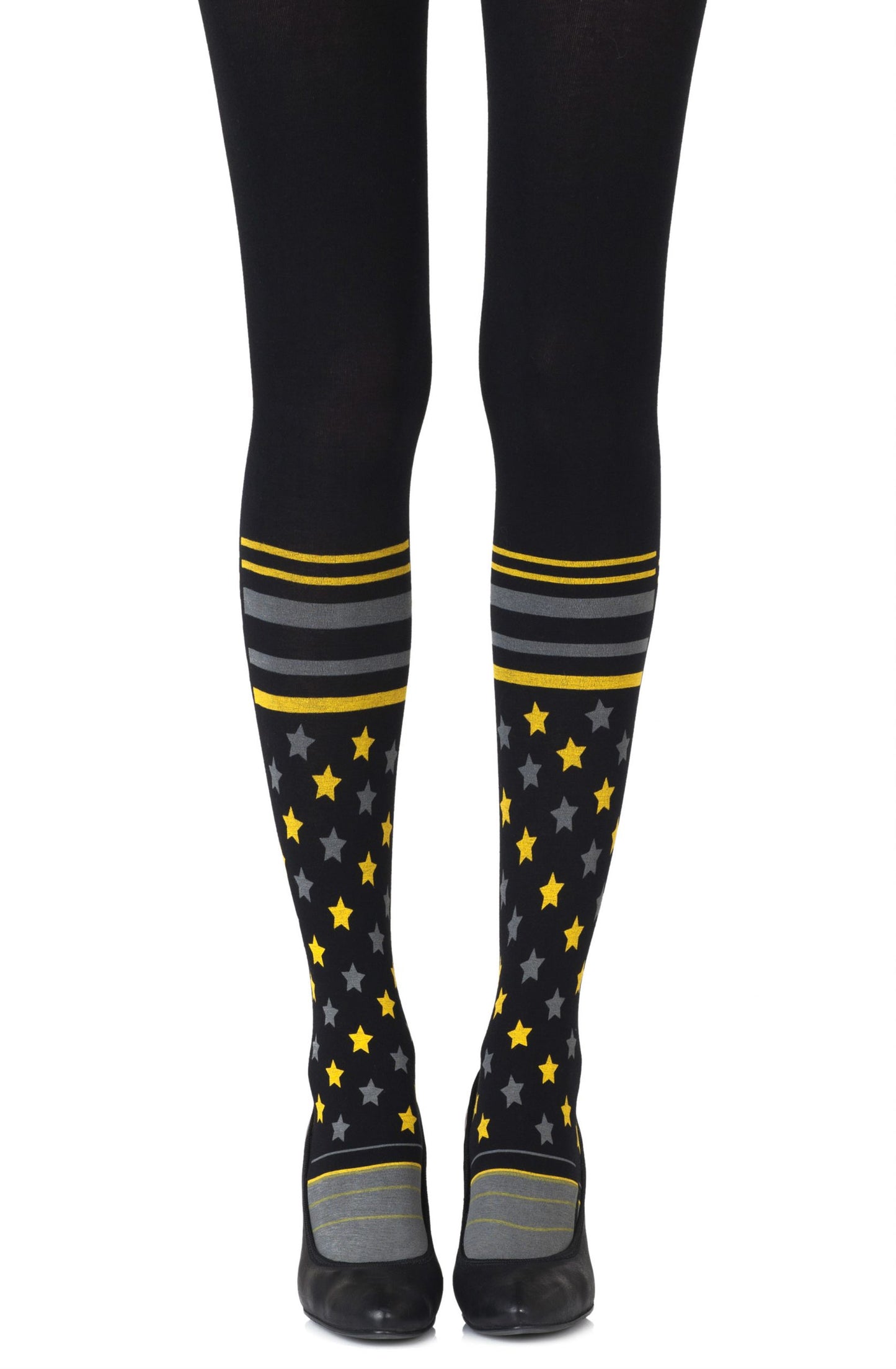 Zohara "Sock It To Me" Black Print Tights | 100d, office, Tights | Zohara