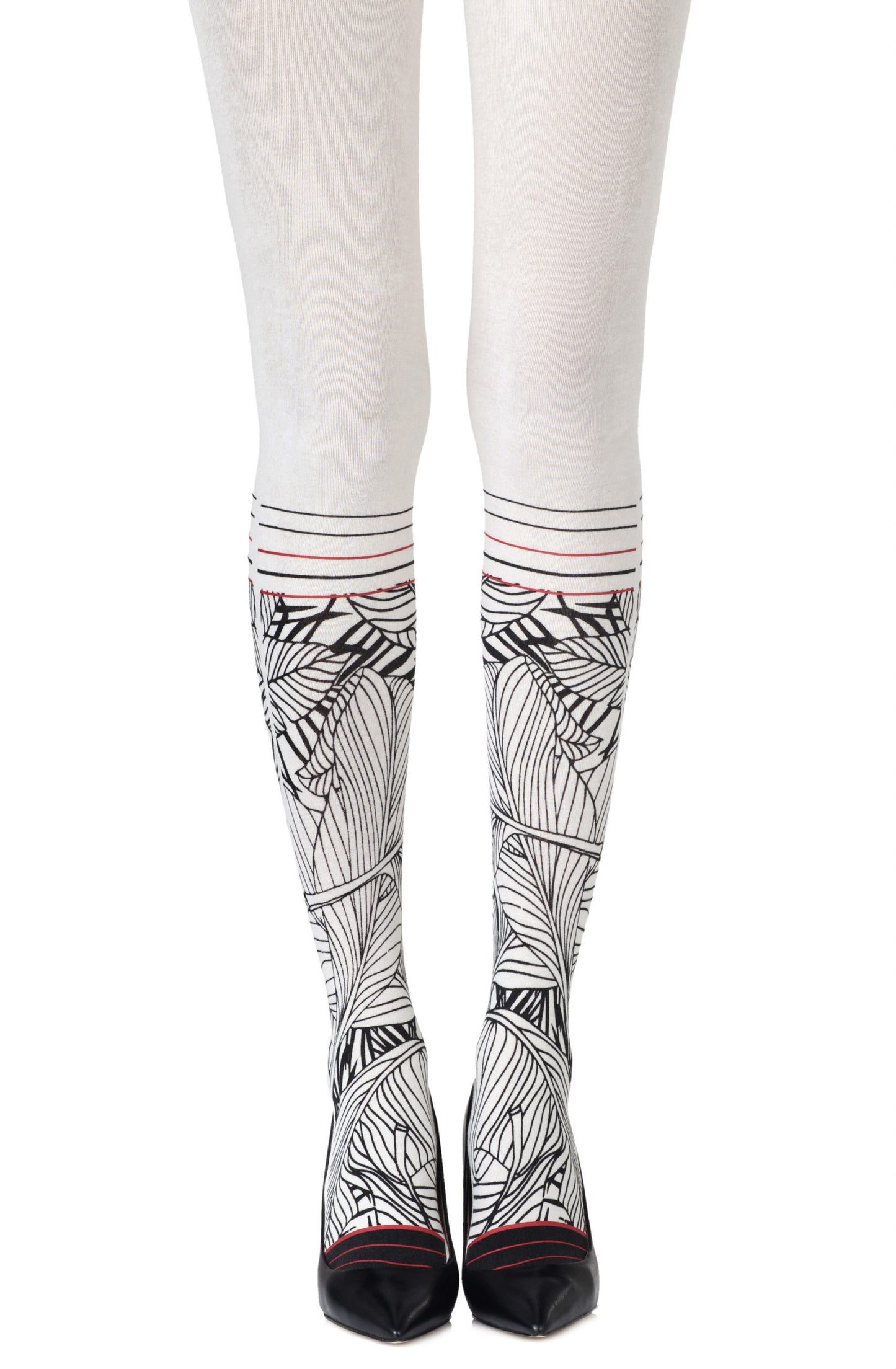 Zohara "Waikiki Nights" Cream Tights | 100d, Tights | Zohara