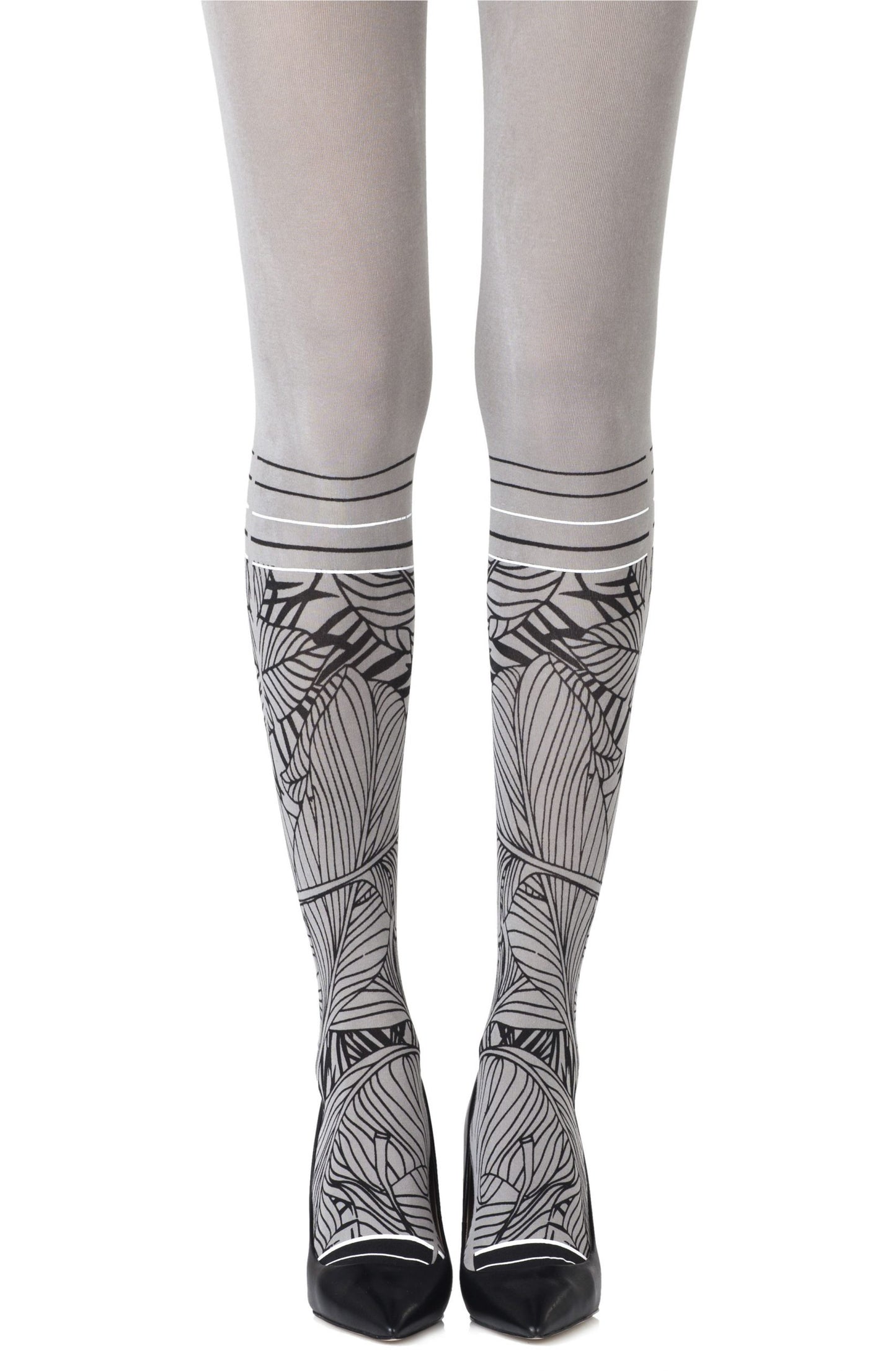 Zohara "Waikiki Nights" Grey Tights | 100d, office, Tights | Zohara