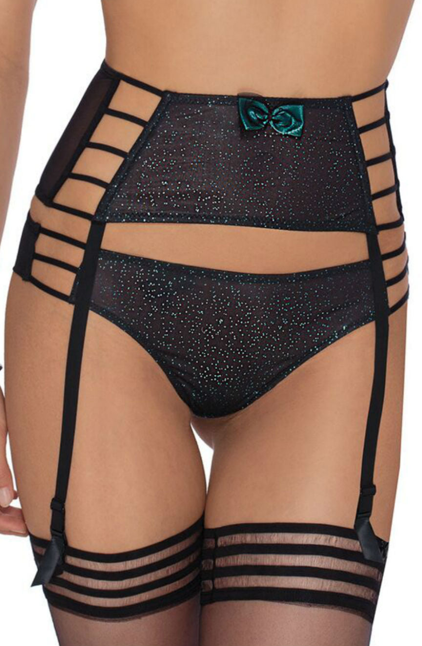 Roza Ilaris Suspender Belt Black | Hosiery | Roza
