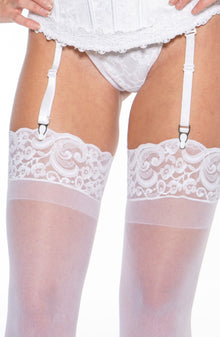 Shirley of Hollywood 90026 Lace Top Stockings White | amm, Hosiery, romances | Shirley of Hollywood