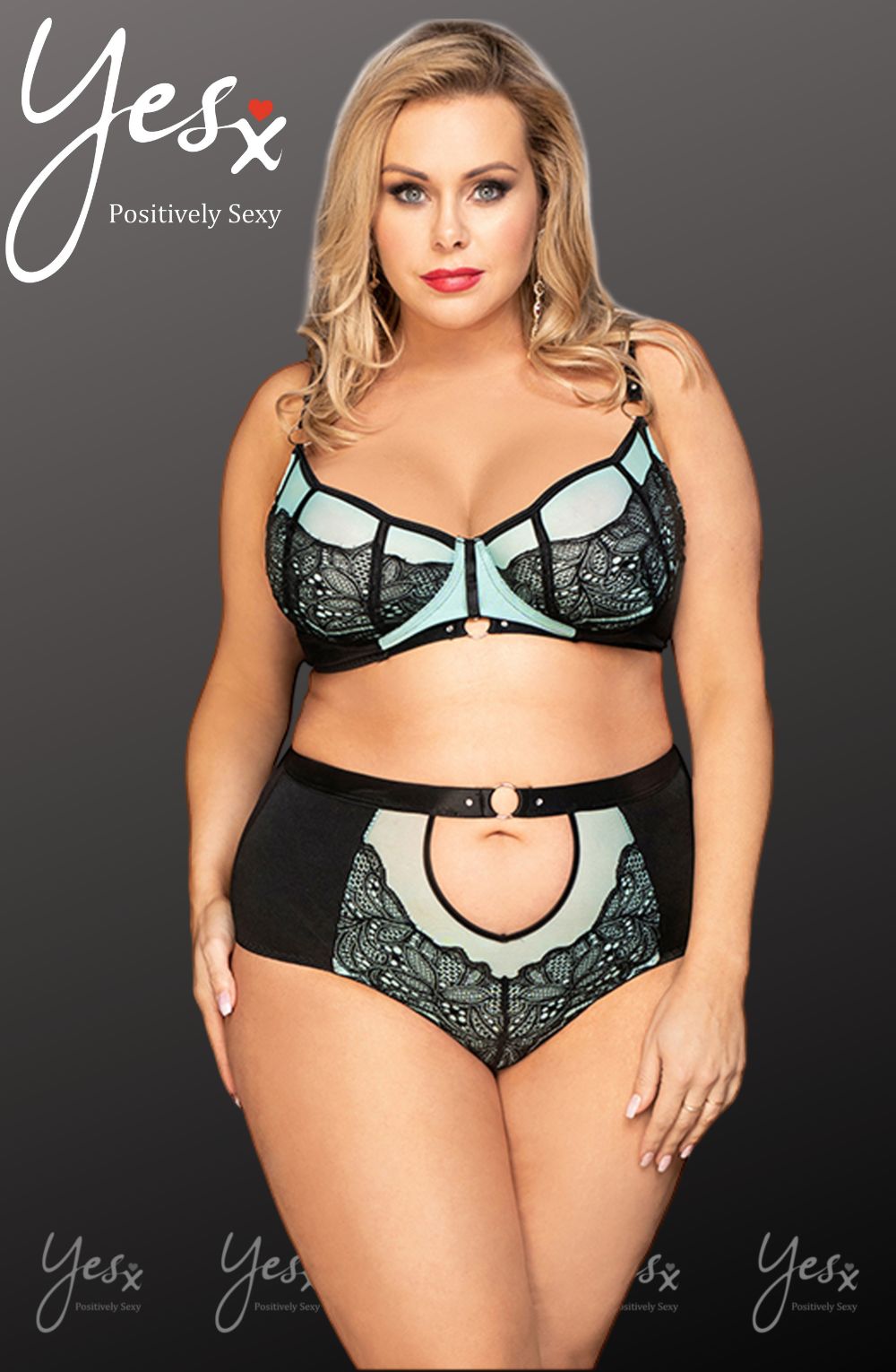 YesX YX830Q Blue Bra Set | Lingerie Sets, PLUSL, yesxplus | YesX