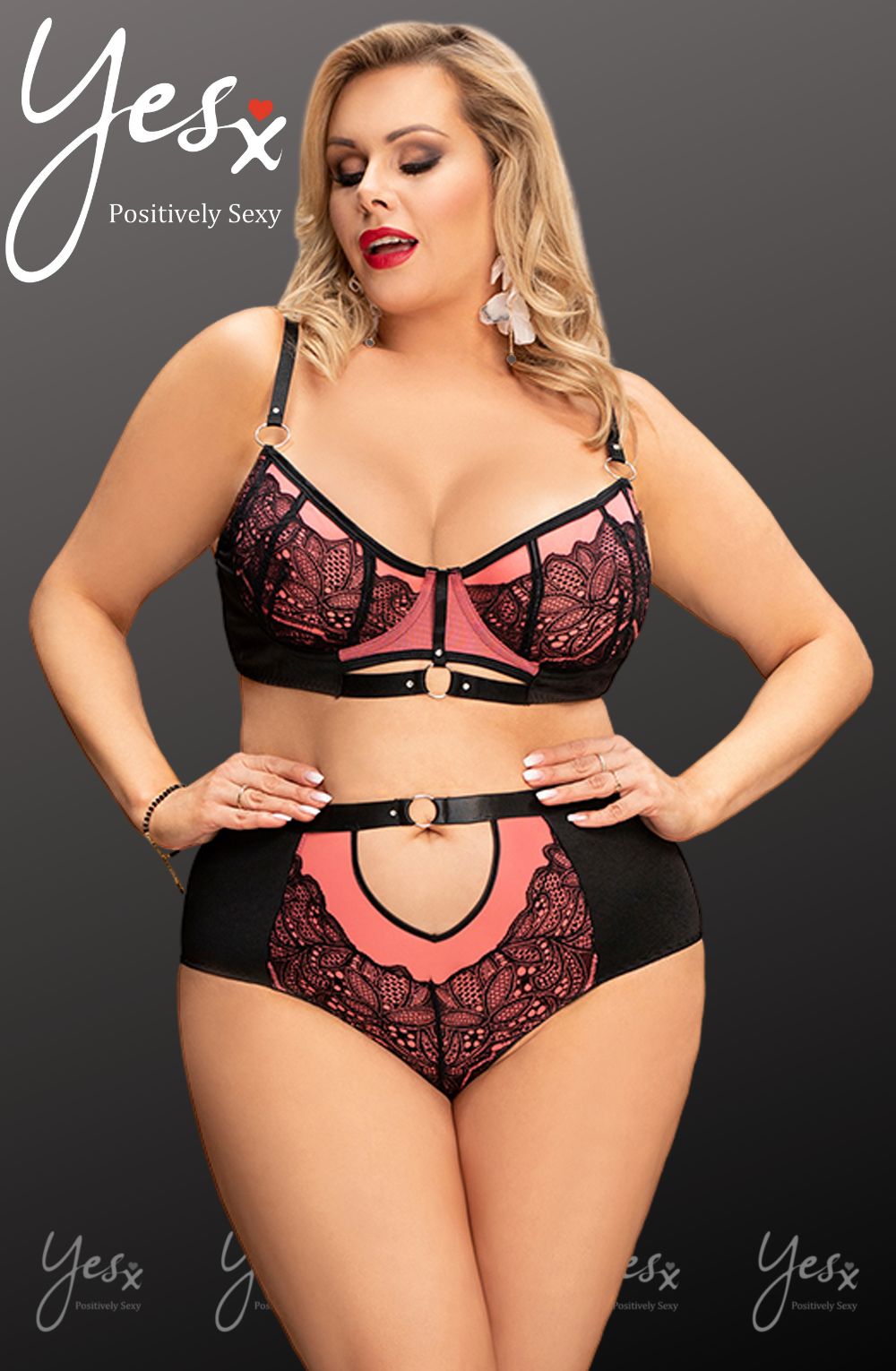 YesX YX831Q Bra Set Pink | chemplus, Lingerie Sets, yesxplus | YesX