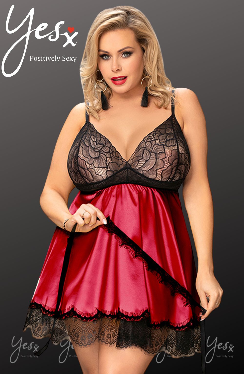 YesX YX832Q Babydoll & Blindfold | Babydolls, blindfold, PLUSL, spring23, yesxplus | YesX